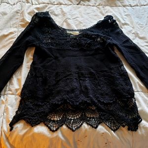 Black Crochet Top